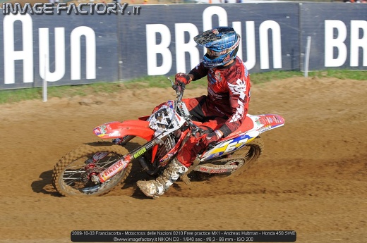 2009-10-03 Franciacorta - Motocross delle Nazioni 0210 Free practice MX1 - Andreas Hultman - Honda 450 SWE